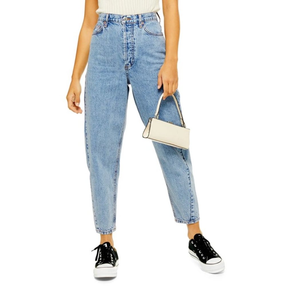 Topshop Ovoid Crop Moto Jeans - Picture 1 of 14